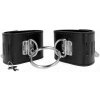 Kink - Fixed Wrist Restraints With Ring and Padlock Closure Black Adjustable 16-23 cm X 5.