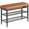 SONGMICS Botník s polstrovanou lavicou Vasagle Stuart karamelovo hnedý