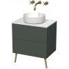 Kúpeľňová skrinka pod umývadlo Naturel Boho 60x76,1x45,5 cm sivo-zelená mat BOHO60SZBU