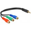 DeLOCK 62499 Kabel 3x Chinch auf Klinke 3x Chinch Buchse auf 3.5mm Klinkenstecker 24cm černá