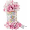 Alize příze Puffy color 6370 růžová, bílá, šedá
