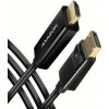 Kábel Axagon DisplayPort / HDMI 1.4, 1.8m, 4K/30Hz (RVD-HI14C2) čierny