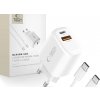TECH-PROTECT NCA45W-GAN 2-portová sieťová nabíjačka PD 45W / QC3.0 + Type-C kábel biely (5906302352814)