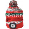 čiapka LED, X-mas, veľkosť L, s LED svetlom, červeno – zelená