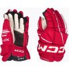Hokejové rukavice CCM Tacks XF80 SR červená/biela