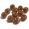 Shamballa 10mm hnedá 1ks (otvor 1mm)