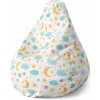 Sablio Sedací vak Pear Mesiac a modré obláčiky - 70 x 95 x 15 cm