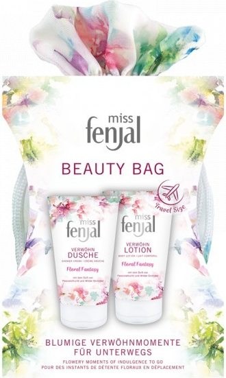 Fenjal Miss Beauty Bag Floral Fantasy telové mlieko 75 ml + sprchový gél 75 ml darčeková sada