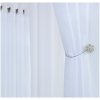 Jednofarebná záclona - Biela - vlastný rozmer Uchytenie závesu: Dekoračné krúžky čierne, Šírka záclony: 750cm