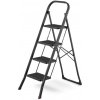 Skladací rebrík, 4-stupňový, čierny | HARDY
