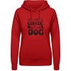 AWDis Hoodie Mikina - Všetko, čo potrebujem, je káva a môj pes - Ohnivá červená - XL - Dámske