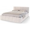 Wilsondo Čalúnená manželská posteľ s úložným priestorom Fiona 160x200 - krémová