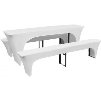 Greatstore 3 biele elastické poťahy na pivný stôl a lavice 220x50x80cm od  46 € - Heureka.sk