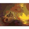 Diamondi Diamantové maľovanie - HRAD, RYTIER A ZÁPAD SLNKA (D. RUSTY RUST) Rámovanie: bez rámu a bez vypnutia plátna, Rozmer: 40x50 cm