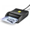 AXAGON CRE-SM3N, USB-A FlatReader čítačka kontaktných kariet ID card (eID klient), kábel 1,3 m