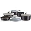 Sada varných a zapekacích mís s odnímateľnou rukoväťou 12 dielna vhodná do rúry do 220°C Berlingerhaus Metallic Line Carbon Pro Edition BH-6910