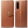 VSETKONAMOBIL 16963 LEATHER BUCKLE Peňaženkový obal Sony Xperia 5 hnedý