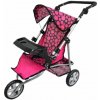 Bodkovaný detský kočík na hranie - trojkolesový