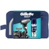 Gillette Darčeková Súprava: Holiaci Strojček Mach3, 1 Holiaca Hlavica, Series Gél 200 ml, Taštička