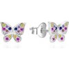 Agato Hravé strieborné náušnice Motýlci AGT-E210PC