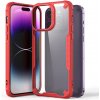 AppleMix Kryt pre Apple iPhone - 14 Pro - odolný - zosilnené rohy - plast/guma - červený
