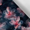Takoy Látka s potlačou nepremokavý polyester TD / NS ružové priehľadné kvety na čiernom-NS-16155