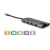 VERBATIM 49142 Multiportový HUB USB-C, 3x USB 3.0, 1x USB-C, HDMI, LAN, SD, microSD, šedý dok