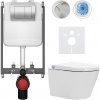 CERANO - Závesné WC s bidetom Cronus Standard - biela lesklá - tlačidlo Prime/Maxio, strieborné - na zamurovanie - 59,3x38,4 cm