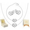 SÚPRAVA NÁUŠNICE NÁHRDELNÍK NÁRAMOK STRIEBRO 925 SRDCE S NEKONEČNOM