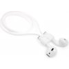 AppleMix Šnúrka / úchyt pre Apple AirPods - s magnetmi na pripojenie - silikónová - biela