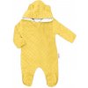 Baby Nellys Kombinézka /overal Minky s kapucňou a uškami -žltá, 56 (1-2m)