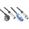 BeamZ Professional CX08-15 Light Combi Cable Schuko - XLR M / Powerconnector A - XLR F 15M
