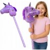 HLAVA KONÍKA JEDNOROŽCA PLYŠOVÁ NA PALICI HOBBY HORSE FIALOVÁ SO ZVUKOM