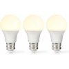 Nedis LED žárovka E27/ A60/ 11 W/ 220 V/ 1055 lm/ 2700 K/ teplá bílá/ matná/ 3 kusy