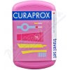 Curaprox Travel Set zubná kefka + CPS medzizubné kefky 2 ks + zubná pasta 10 ml darčeková sada, ružový