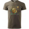 Bitcoin logo s grafmi - Klasické pánske tričko vyššej gramáže - 2XL ( Army )