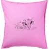 Mačka tvár kresba - Vankúš 50x50 - 50x50 - Iba poťah ( Ružová )