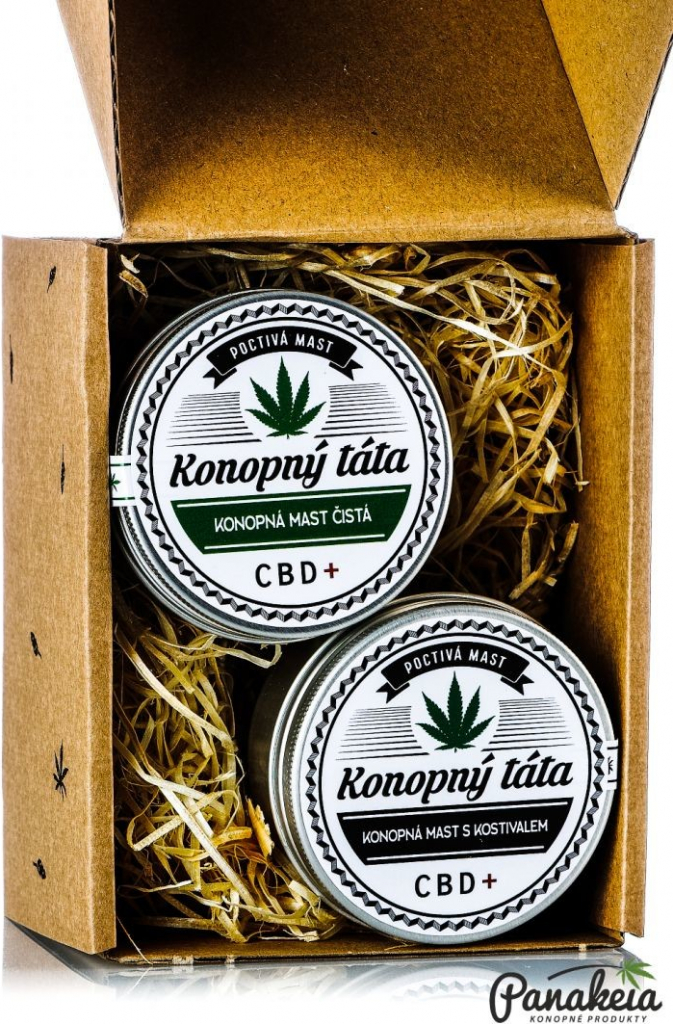 Konopný Táta balenie CBD mastí 2 x 80 ml darčeková sada