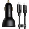 Baseus Superme nabíjačka do auta, USB, USB-C, 100 W + kábel USB-C (čierna) TZCCZX-01