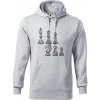 Šachové figúrky kreslené - Mikina pánska Cape s kapucňou - 2XL ( Svetlosivý melír )