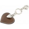 Kožená kľúčenka srdce šedohnedá Šedohnedá