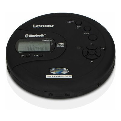 LENCO CD-300 čierna / Prenosný CD prehrávač / MP3 / 3.5mm / BT 4.2 (CD-300SCHWARZ)
