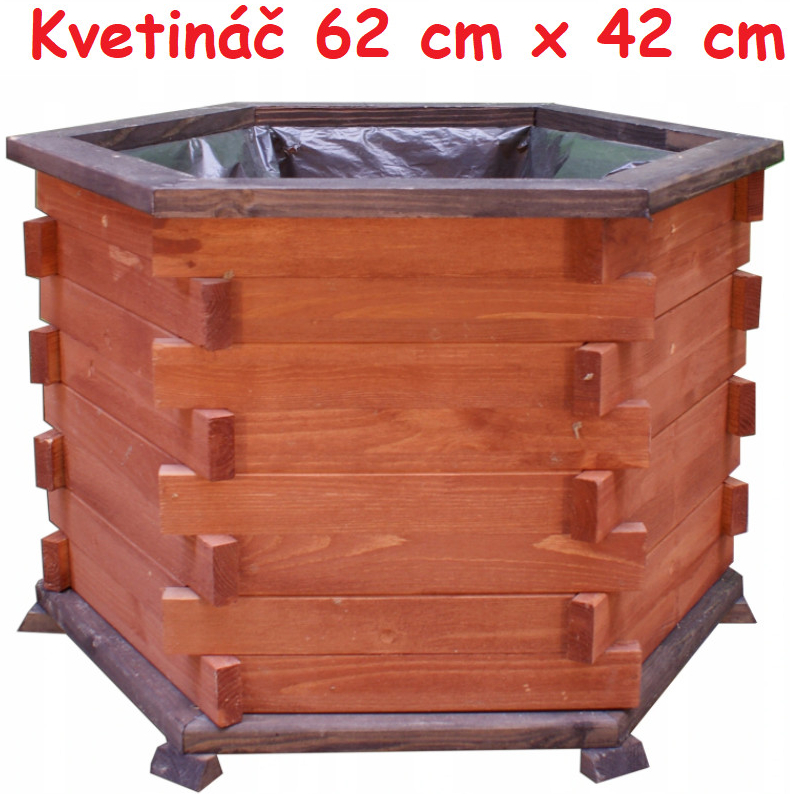 MKSTOR Drevený kvetináč z masívu 62 cm x 42 cm lakovaný