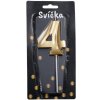 WIKY Sviečka tortová Párty zlatá č. 4