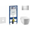 GEBERIT - Duofix Modul na závesné WC s tlačidlom Sigma30, lesklý chróm/chróm mat + Tece One - sprchovacia toaleta a doska, Rimless, SoftClose 111.300.00.5 NT6