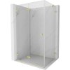 Mexen Lunar-F, skladací sprchový kút ľavý 80 x 70 cm, 8mm číre sklo, zlatý kartáčovaný - 836-080-070-55-00-L
