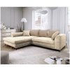 | Rozkladacia rohová sedačka LAGOA ľavá, úložný priestor, béžová/hnedá | FF0015