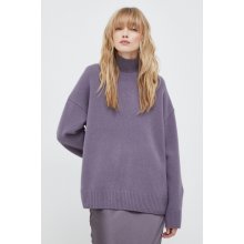 Samsoe Samsoe Vlnený sveter dámsky teplý s polorolákom F23400132 fialová