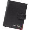 Pierre Cardin čierno-červená pánska kožená peňaženka, RFID 10,5 × 13 cm