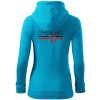Cycling ekg - Mikina dámska trendy zipper s kapucňou - L ( Svetlý tyrkys )